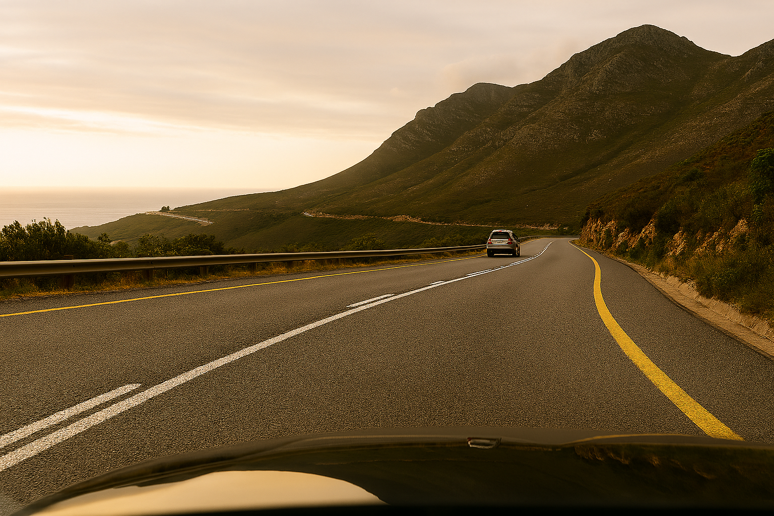 Mountain pass road near Cape Town relevant to tyre wear