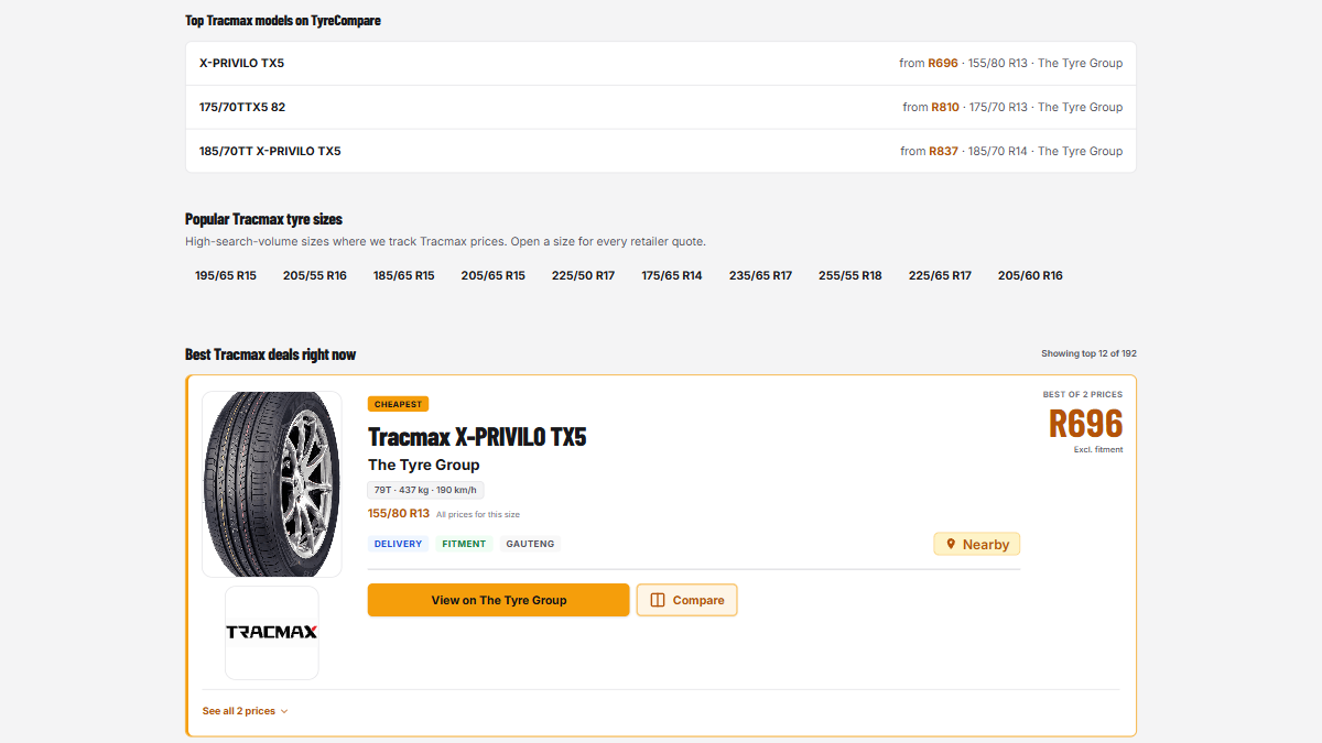 Tracmax X-Privilo tyre range across passenger and SUV sizes
